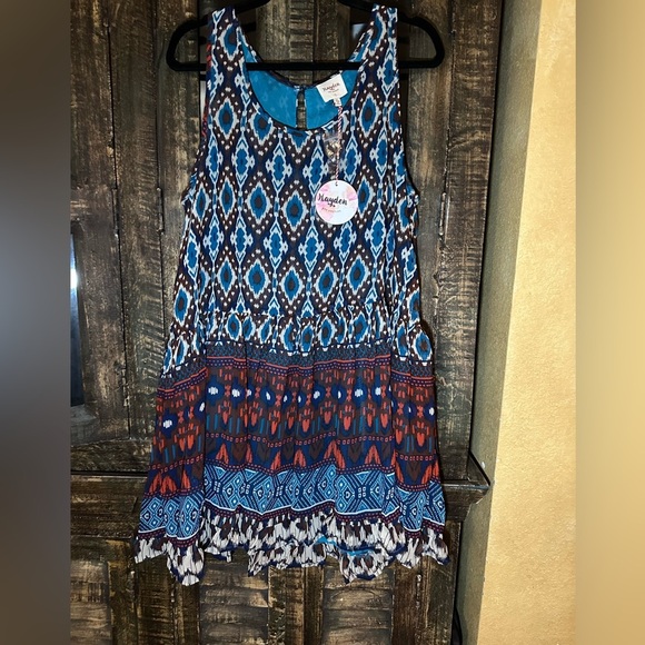 Hayden Dresses & Skirts - Hayden Teal Tribal Sleeveless Lines Dress sizes XL and 1XL available Boho NWT